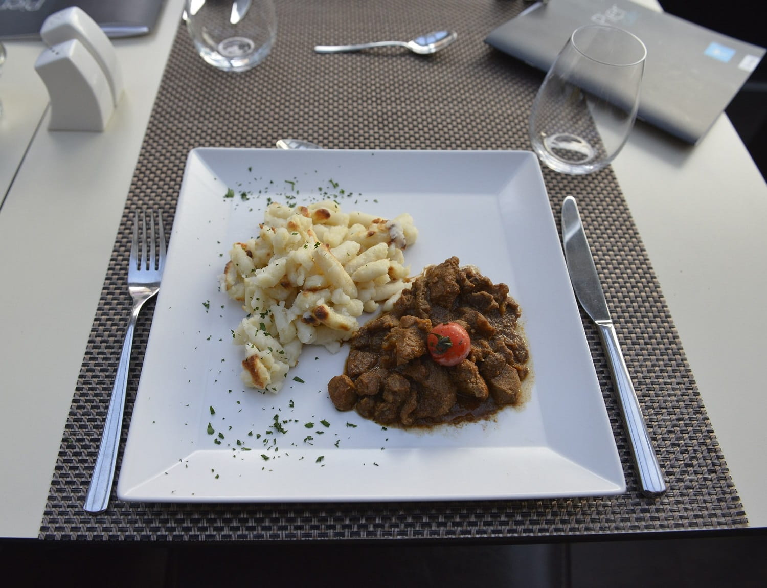 Hungarian Stew Veal stew with Hungarian noodle dumplings