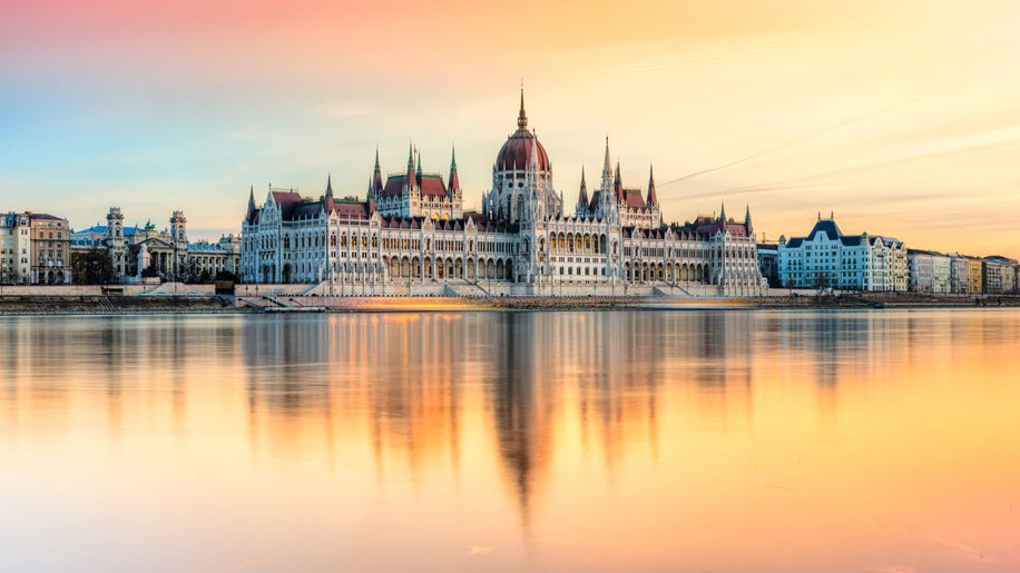 budapest january sunset budapest january sunset